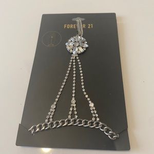 Rhinestone bracelet ring set